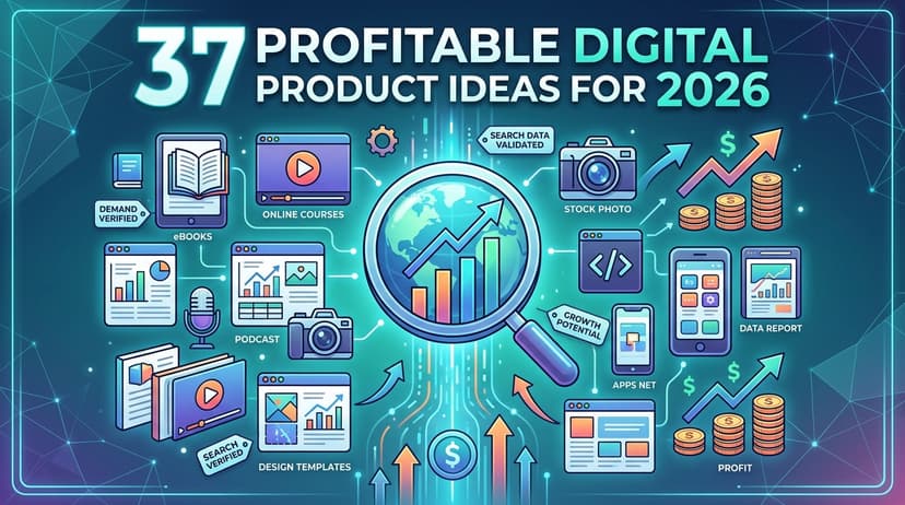 37 Profitable Digital Product Ideas for 2026 (Validated With Real Search Data) featured image