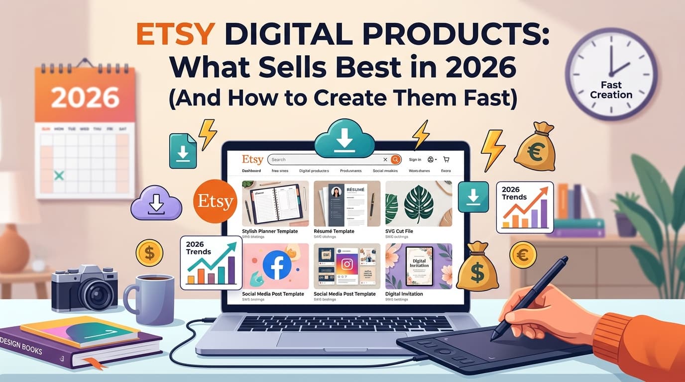 Etsy Digital Products: What Sells Best in 2026 (And How to Create Them Fast) featured image