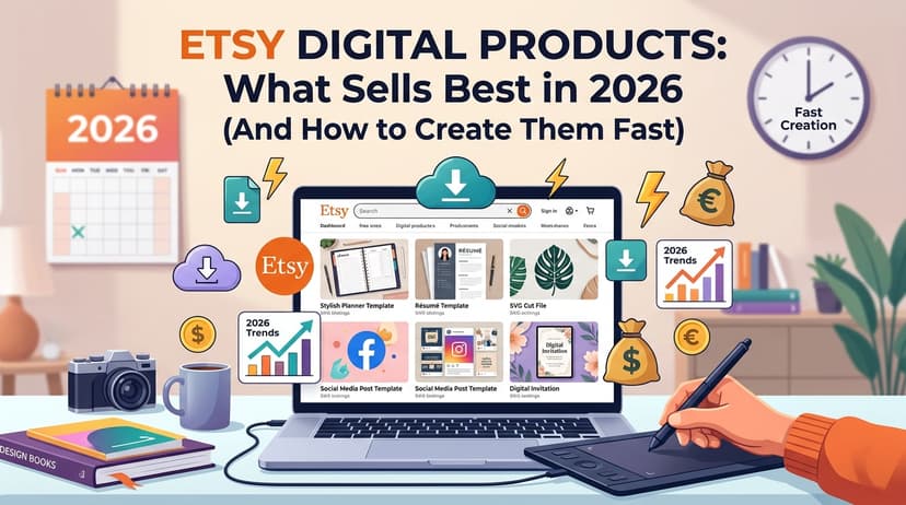 Etsy Digital Products: What Sells Best in 2026 (And How to Create Them Fast) featured image